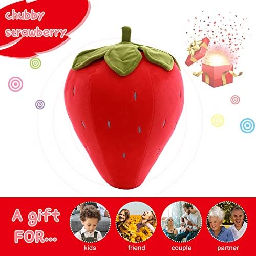 Cute Fruit Strawberry Plush Pillow for Kids - Soft Red 78 Inches