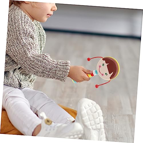 Toddmomy 2pcs Cartoon Design Wooden Rattle