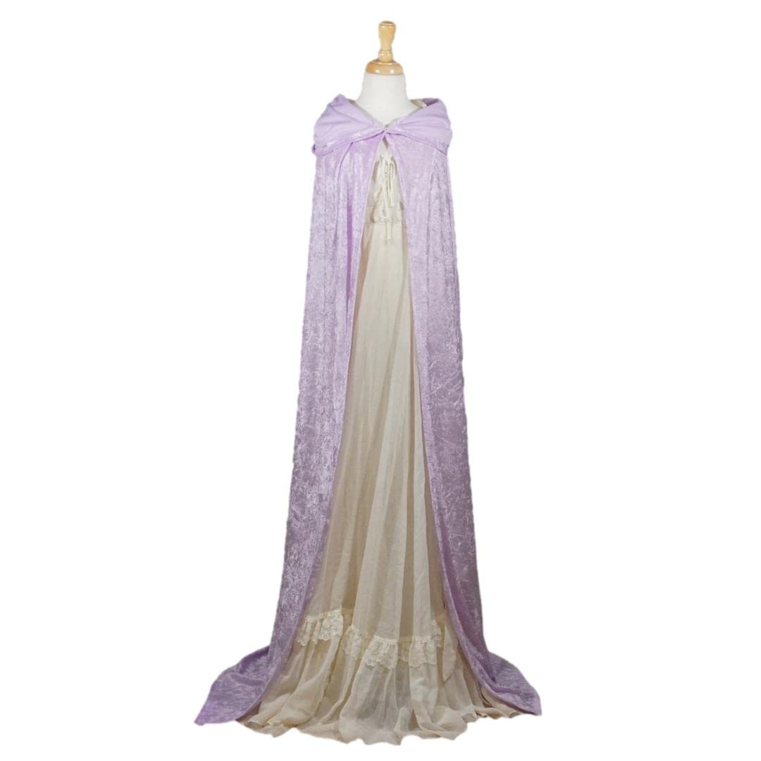 Light Purple Lavender Velvet Hooded Cape for All Sizes 1