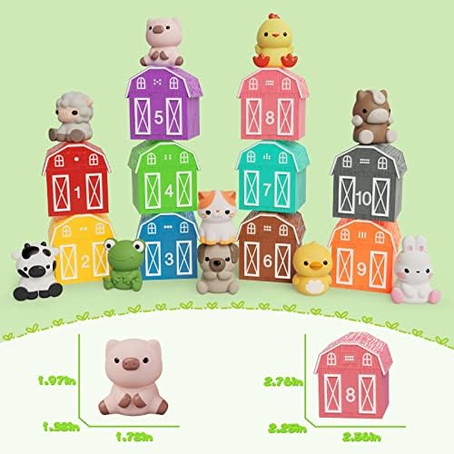 AuroTops Farm Animals Learning Toy Set for 1-3 Year Olds