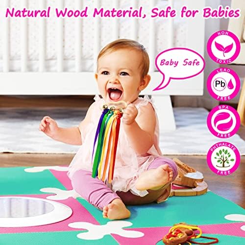 FPVERA Rainbow Wooden Rattle Toy Set 2PCS