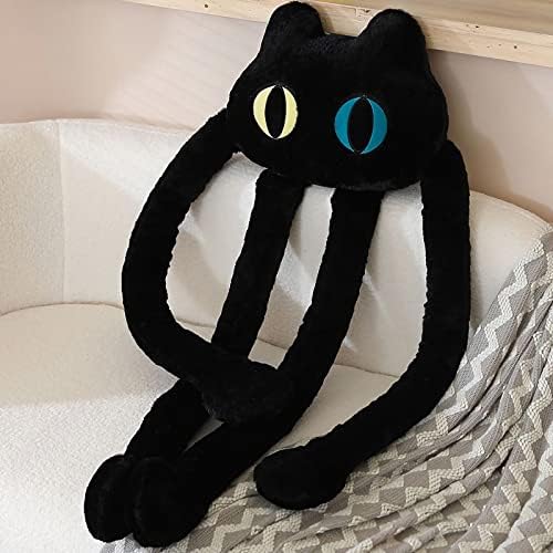 Long Cat Plush Pillow 39 Kawaii Black Cat Stuffed Animal Toy