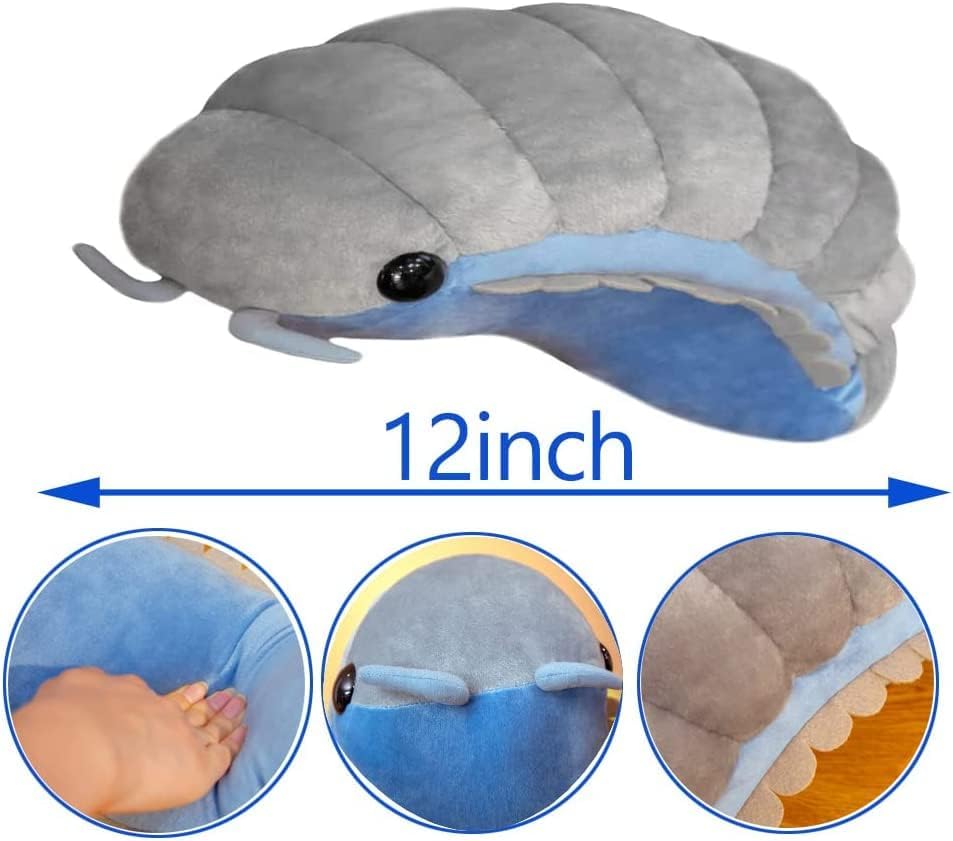 Lifelike Insect Plush Toy 12 Inch Gray