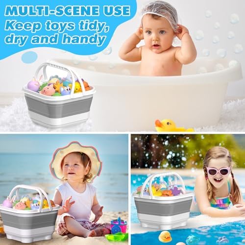 Anivia Foldable Bath Toy Storage Organizer Gray 1
