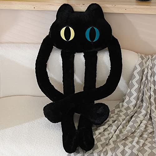 Long Cat Plush Pillow 39 Kawaii Black Cat Stuffed Animal Toy