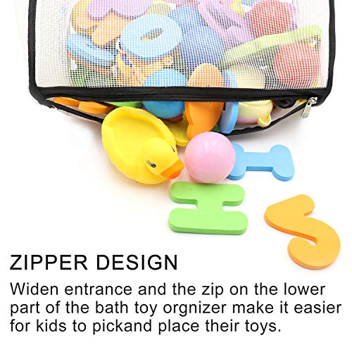 Muchfun Bath Toy Organizer With Hooks and Zipper