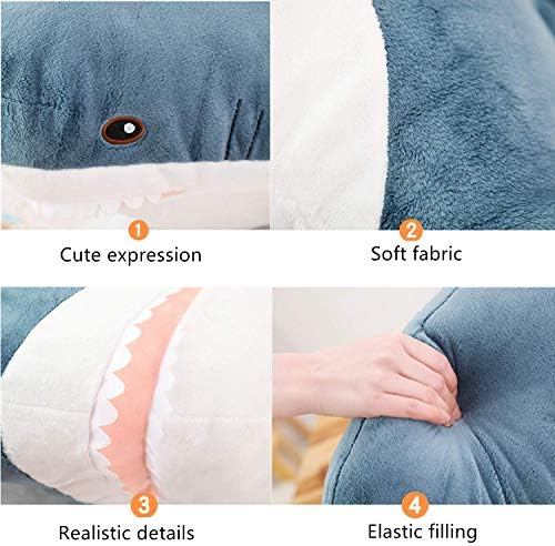 Xiaohong 39 Inch Giant Shark Plush Pillow