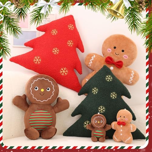 Christmas Gingerbread Man Plush Pillow Decor 1