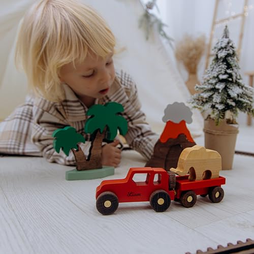 Personalized Wooden Dino Toy Set for Kids