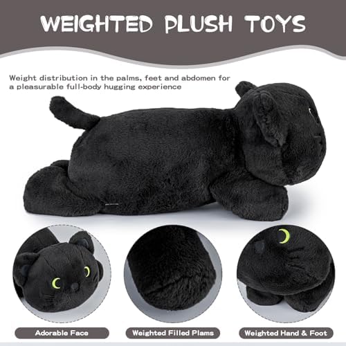 22 Inch Big Weighted Stuffed Animal Black Cat Plush Pillow