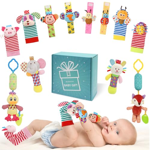BLOOBLOOMAX Wrist Rattle Sock Set 12pcs Baby Toy