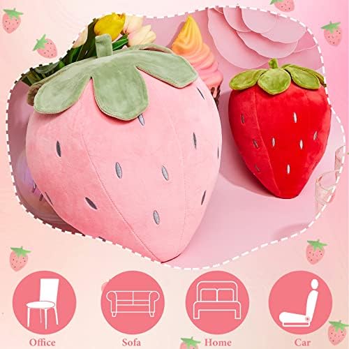 Juexica 2 Pcs Strawberry Plush Pillows Kawaii Decor