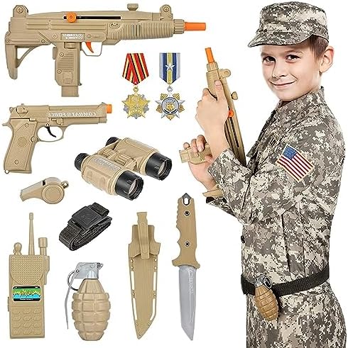 GIFTINBOX Kids Army Soldier Costume Set for Boys 3-12