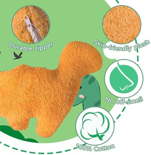 4 Pack Dino Nugget Pillow Set with Plush Toys