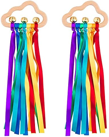 FPVERA Rainbow Wooden Rattle Toy Set 2PCS