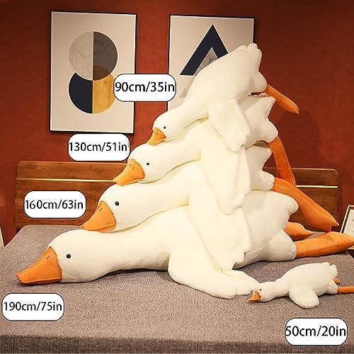Giant White Goose Plush Pillow - 51 in Soft Furry Hugging Toy 1