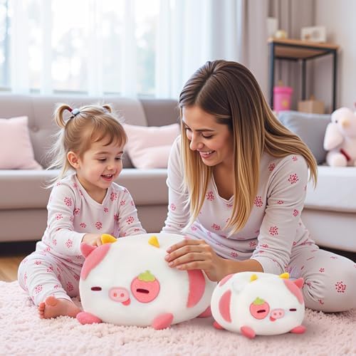 Strawberry Cow Plush Pillow - 8 Inch Cute Stuffed Animal