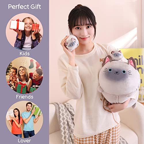 SQEQE Siamese Cat Plush Set 5 in 1 Stuffed Animal Pillow Kids Toy