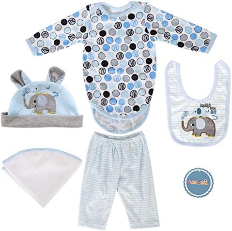 ENADOLL 22 Reborn Baby Blue Elephant Outfit Set