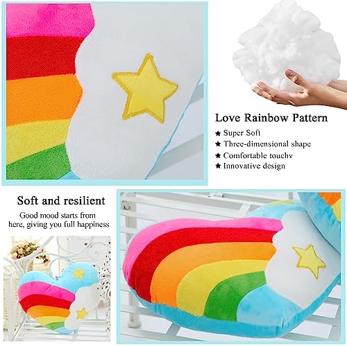 177 X 138 Heart Pillow Plush Toy with Rainbow Pattern