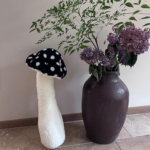 Hofun4U Mushroom Plush Pillow - 30 Inch Black