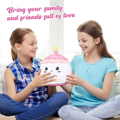 Easfan Birthday Cake Plush Pillow Stuffed Animal