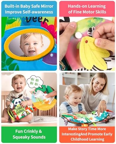 Jovow Baby Books 0-18 Months Teething Tummy Time Toys