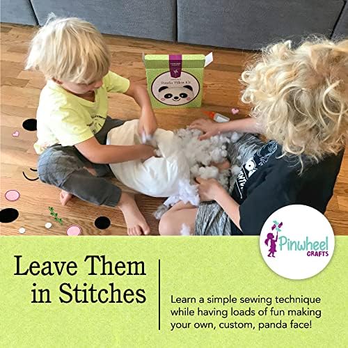 Beginner Sewing Kit for Kids 8-12 - Panda Pillow DIY Craft