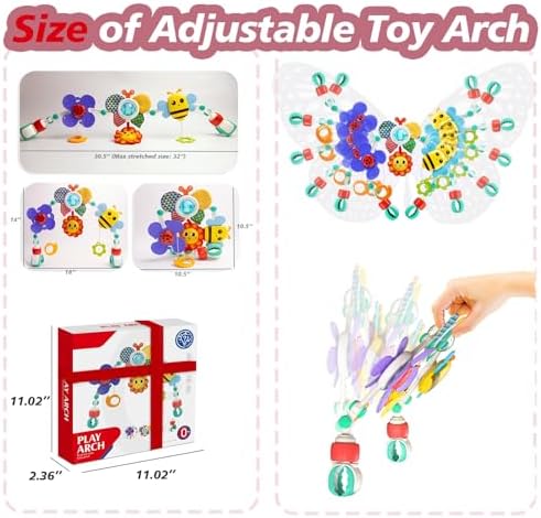 UTOPLIKEY Baby Activity Arch Toy with Rattles and Crinkles