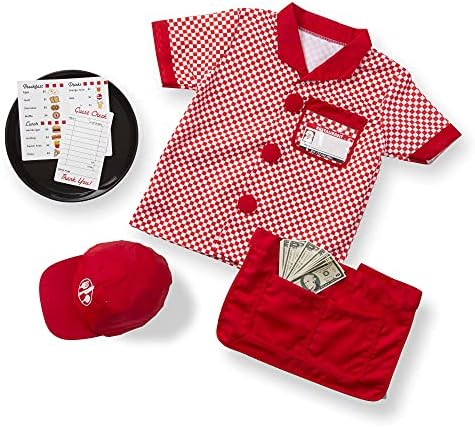 Melissa Doug Server Role Play Costume for Kids Ages 3-6