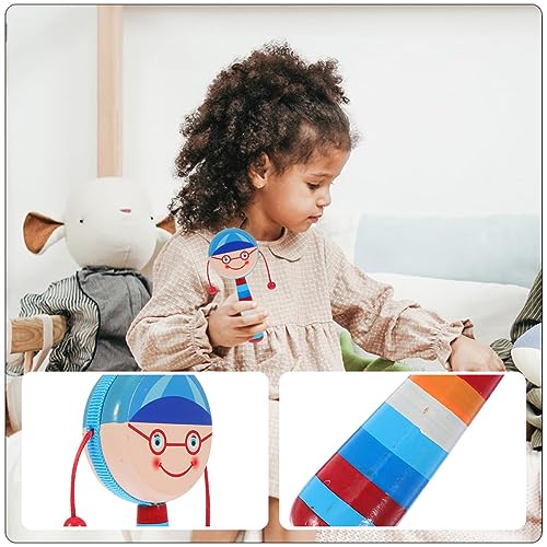 DECHOUS Hand Wooden Rattle Toy 2pcs Baby Development