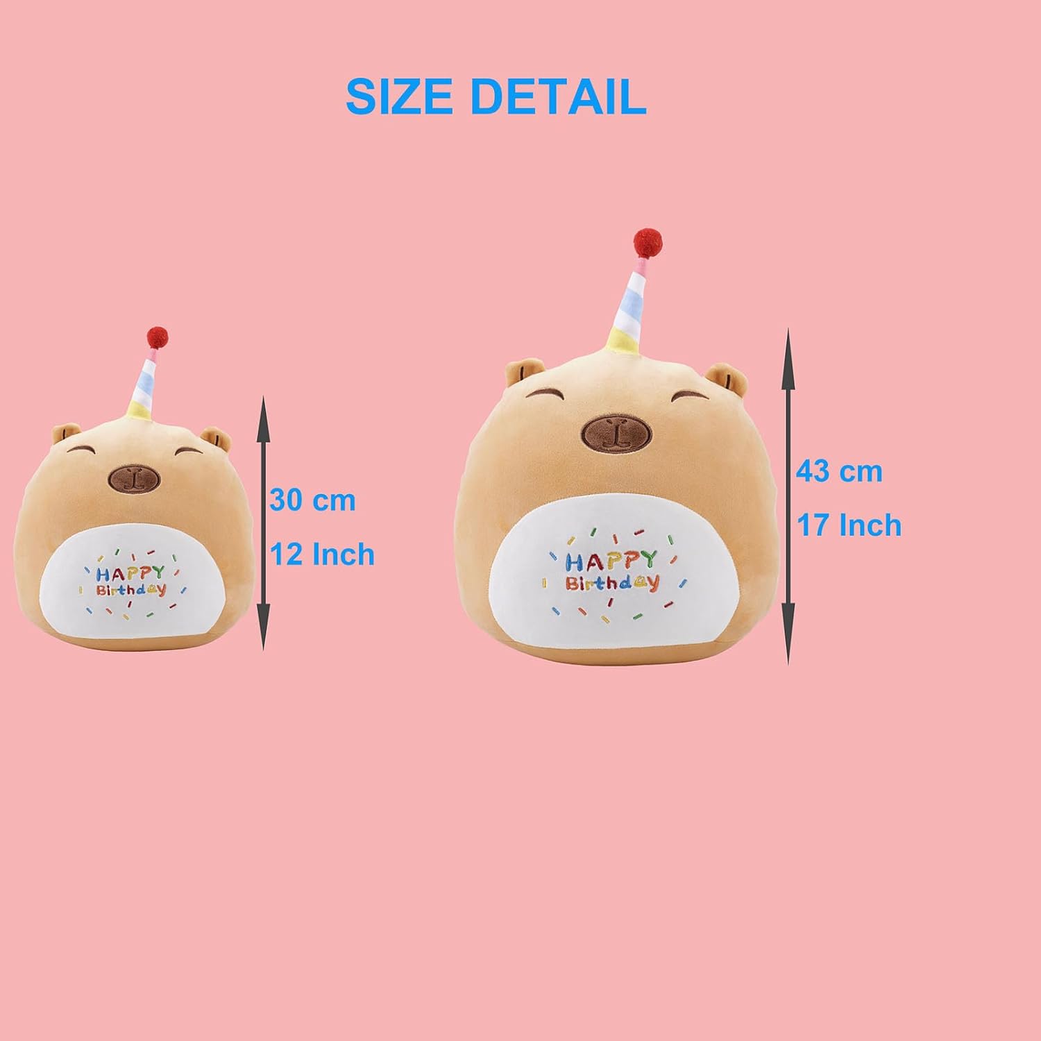 16 Inch Plush Brown Capybara Hugging Pillow
