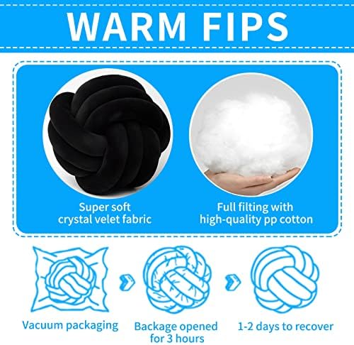 KEBAIHUA Knot Ball Pillow Handmade Plush Throw Cushion for Kids Room 1