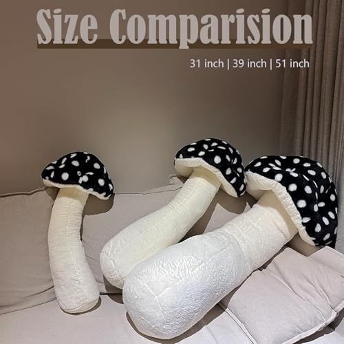 Hofun4U Mushroom Plush Pillow - 30 Inch Black