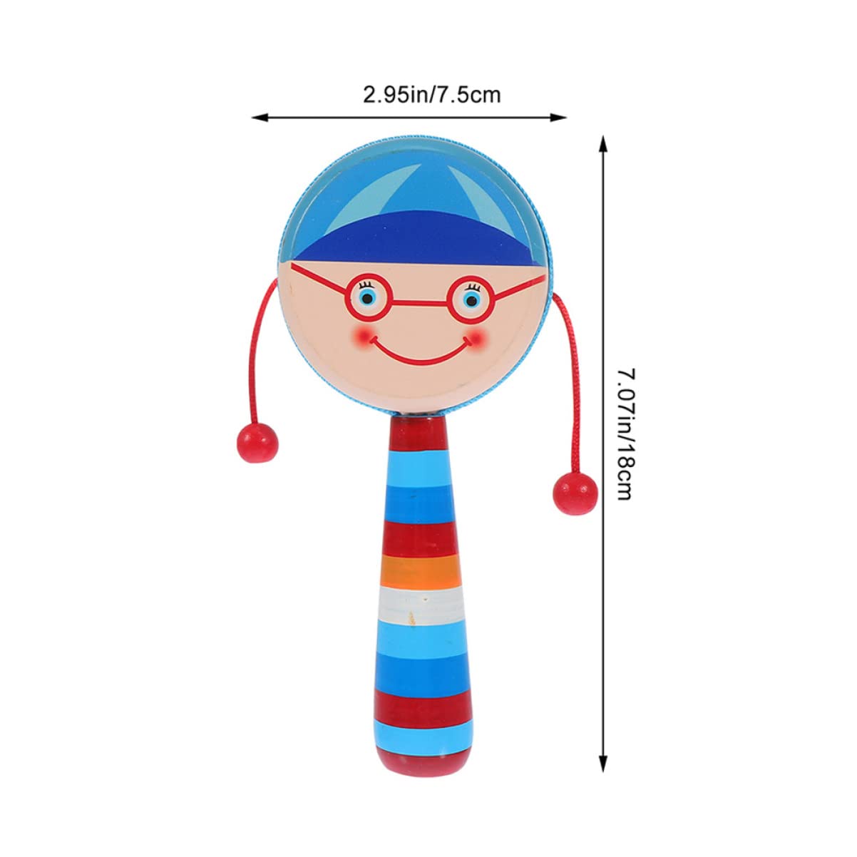 DECHOUS Hand Wooden Rattle Toy 2pcs Baby Development