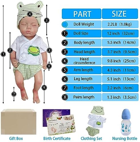 OtardDolls Realistic 12 Inch Reborn Baby Silicone Doll