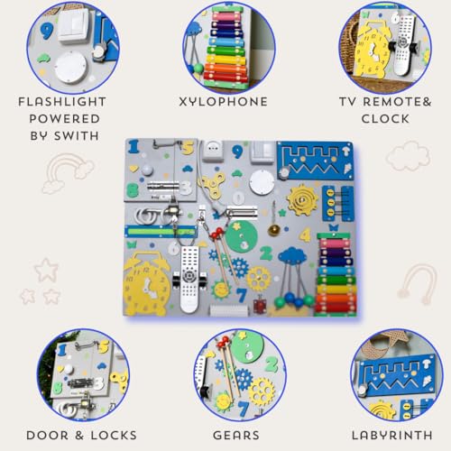 Montessori Busy Board for 1 Year Old Christmas Toddler Gift