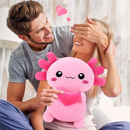Achwishap Axolotl Plush Pillow 14 Inch Cuddly Stuffed Animal