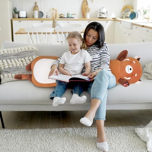 Yeqivo Cute Long Raccoon Plush Pillow Soft Hugging Toy Orange 1968Inch50cm