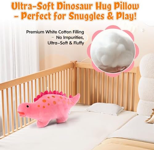BB FUN HOUSE Dinosaur Pillow Plush Pink