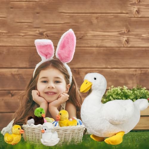 7-in-1 Funny Duck Plush Toy with Zippered Belly