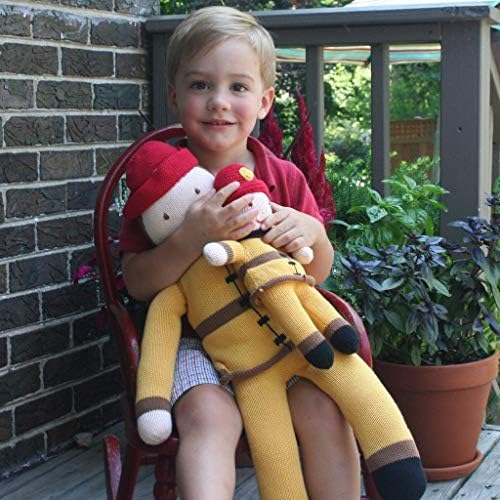 ZUBELS Baby Hand-Knit Frank The Fireman Plush Doll 12-Inch 1
