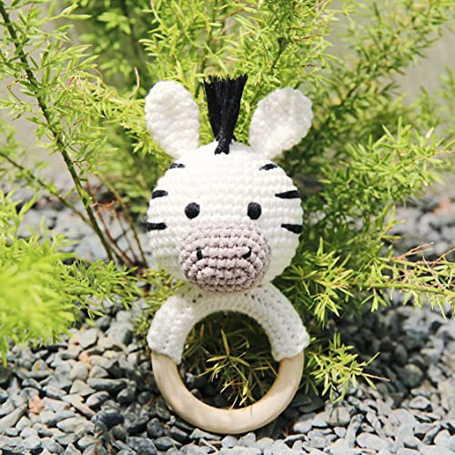 Bunny Zebra Toy Safe Soft Handmade Rattle for Toddlers