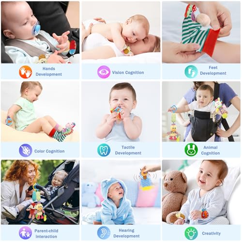 BLOOBLOOMAX Wrist Rattle Sock Set 12pcs Baby Toy