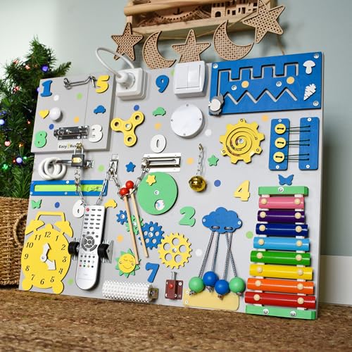 Montessori Busy Board for 1 Year Old Christmas Toddler Gift