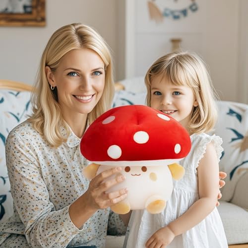 Nuokin 12 Inch Cute Mushroom Plush Pillow Toy