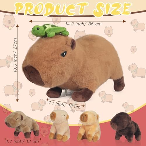 5 in 1 Capybara Plush Set with Zipper Pouch