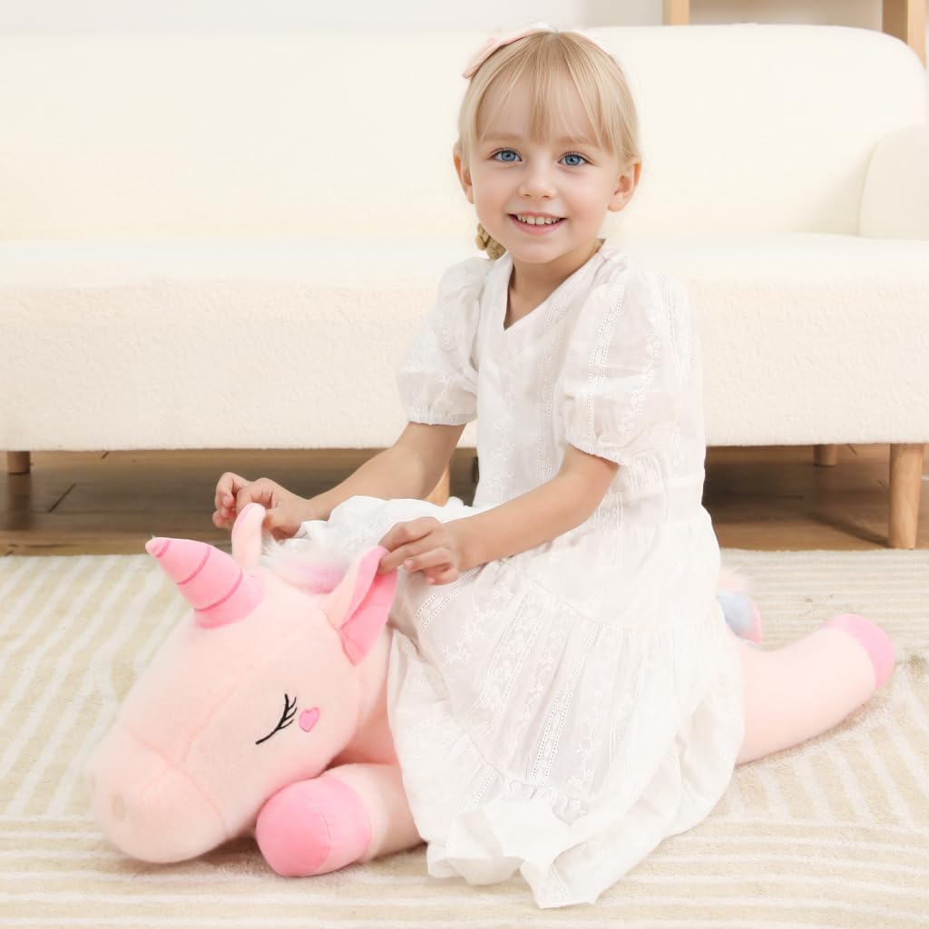 32 Inch Super Soft Pink Unicorn Plush Pillow