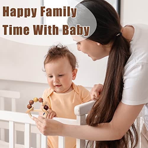Busy Edition Wooden Rattles for Newborns and Toddlers 0-12 Months