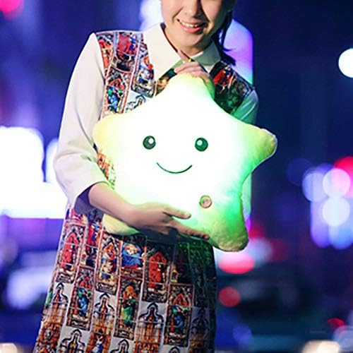 Creative Twinkle Glowing Star Plush Pillow LED Night Light for Kids